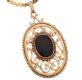 9CT GOLD ONYX PENDANT AND CHAIN (BROKEN) at Ross's Online Art Auctions