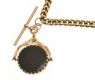9CT GOLD CHAIN WITH HARD-STONE FOB at Ross's Online Art Auctions