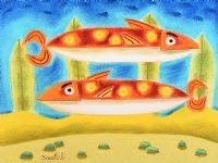 TWO FISH by Graham Knuttel at Ross's Online Art Auctions