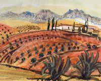 MALAGA LANDSCAPE by George Campbell RHA RUA at Ross's Online Art Auctions