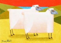 TWO SHEEP ON THE HEADLAND by Graham Knuttel at Ross's Online Art Auctions