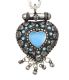TURQUOISE HEART PENDANT ON SILVER CHAIN at Ross's Online Art Auctions