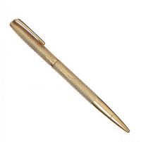 YARD O' LED SOLID 9CT GOLD PEN IN ORIGINAL GARRARD'S BOX at Ross's Online Art Auctions