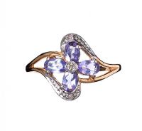 14CT GOLD TANZANITE AND DIAMOND FLORAL RING at Ross's Online Art Auctions