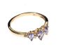 9CT GOLD THREE STONE TANZANITE AND DIAMOND RING at Ross's Online Art Auctions