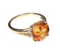 9CT GOLD ORANGE GEM STONE AND DIAMOND RING at Ross's Online Art Auctions