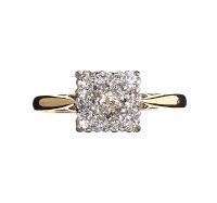 GOLD DIAMOND CLUSTER RING at Ross's Online Art Auctions