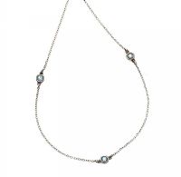 TIFFANY & CO 'BY THE YARD' STERLING SILVER NECKLACE SET WITH AQUAMARINE at Ross's Online Art Auctions