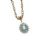 9CT GOLD EMERALD AND DIAMOND PENDANT WITH 9CT GOLD CHAIN at Ross's Online Art Auctions