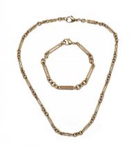 9CT GOLD NECKLACE AND BRACELET SET at Ross's Online Art Auctions