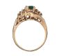 14CT EMERALD AND DIAMOND CLUSTER CROSSOVER RING at Ross's Online Art Auctions