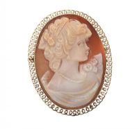 9CT GOLD-MOUNTED CAMEO BROOCH at Ross's Online Art Auctions