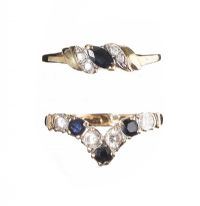 TWO 9CT GOLD RINGS SET WITH SAPPHIRE at Ross's Online Art Auctions