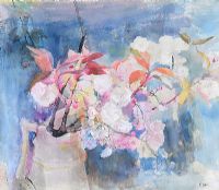 STILL LIFE, JUG OF FLOWERS by Tom Carr HRHA HRUA at Ross's Online Art Auctions