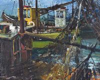 FISHING BOATS, ARDGLASS HARBOUR by Gerald Walby at Ross's Online Art Auctions