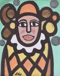 CLOWN WITH GOLD by Markey Robinson at Ross's Online Art Auctions