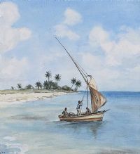 FISHING BOAT, JAMAICA by Lydia de Burgh RUA UWS at Ross's Online Art Auctions