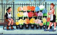 FLOWER SELLERS, BELFAST CITY HALL by Cupar Pilson at Ross's Online Art Auctions