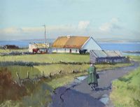COTTAGE NEAR DOOLIN, COUNTY CLARE by Cecil Maguire RUA at Ross's Online Art Auctions