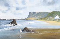 BALLYCASTLE BEACH by Hugh McIlfatrick at Ross's Online Art Auctions