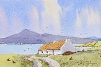 IRISH THATCHED COTTAGE by Leslie Rodgers at Ross's Online Art Auctions