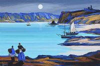MOONLIT RED BAY CASTLE by J.P. Rooney at Ross's Online Art Auctions