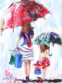 A WET DAY SHOPPING by Lorna Millar at Ross's Online Art Auctions