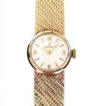 OMEGA 9CT GOLD LADY'S WRIST WATCH IN ORIGINAL BOX at Ross's Online Art Auctions