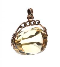 9CT GOLD CITRINE SWIVEL FOB at Ross's Online Art Auctions