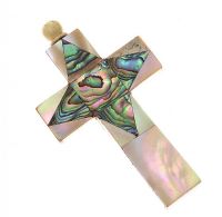 MOTHER OF PEARL CROSS PENDANT at Ross's Online Art Auctions