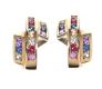 9CT GOLD FANCY COLOURED SAPPHIRE EARRINGS at Ross's Online Art Auctions