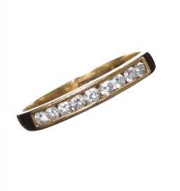 18CT GOLD DIAMOND HALF-ETERNITY BAND at Ross's Online Art Auctions