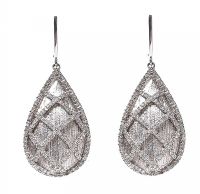 STERLING SILVER AND DIAMOND DROP EARRINGS at Ross's Online Art Auctions