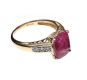 14CT GOLD RUBELLITE AND DIAMOND RING at Ross's Online Art Auctions