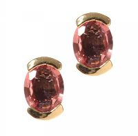 18CT GOLD PADPARADSCHA SAPPHIRE STUD EARRINGS at Ross's Online Art Auctions