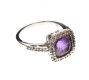 18CT WHITE GOLD AMETHYST AND DIAMOND CLUSTER RING at Ross's Online Art Auctions