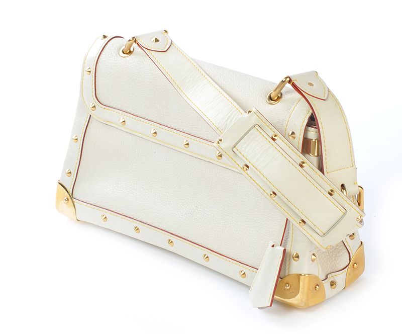 LOUIS VUITTON LIMITED EDITION OFF-WHITE HANDBAG WITH GOLD-TONE HARDWARE