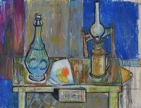 TABLE TOP STILL LIFE by Gerard Dillon at Ross's Online Art Auctions