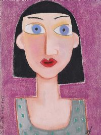 GIRL WITH VIOLET EYES by Annie Robinson at Ross's Online Art Auctions