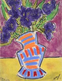 STILL LIFE, IRISES by Annie Robinson at Ross's Online Art Auctions