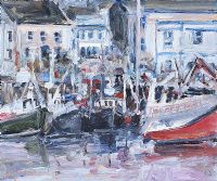 MOORED IN PORT by Robert Bottom RUA at Ross's Online Art Auctions