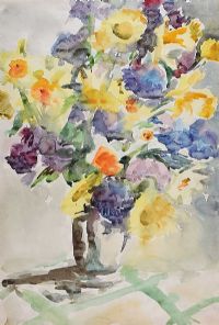 STILL LIFE, FLOWERS IN A VASE by Daniel O'Neill at Ross's Online Art Auctions