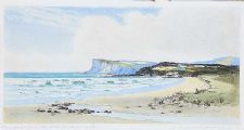 FAIRHEAD FROM THE STRAND, BALLYCASTLE by Robert Cresswell Boak ARCA at Ross's Online Art Auctions