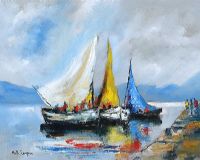 BOATS, CONNEMARA, COUNTY GALWAY by Niall Campion at Ross's Online Art Auctions