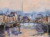 HA'PENNY BRIDGE, DUBLIN by Niall Campion at Ross's Online Art Auctions