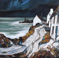 AN OLD IRISH SHORE FRONT by J.P. Rooney at Ross's Online Art Auctions