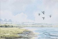 BIRDS OVER THE LOUGH by Robert B. Higgins at Ross's Online Art Auctions