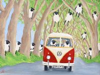 ANDY PAT'S WANDERING SHEEP VISIT THE DARK HEDGES by Andy Pat at Ross's Online Art Auctions