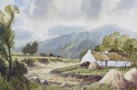 COTTAGE SETTLEMENT, DONEGAL by Martin Hasson at Ross's Online Art Auctions