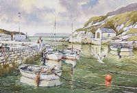 BALLINTOY HARBOUR, COUNTY ANTRIM by Martin Hasson at Ross's Online Art Auctions